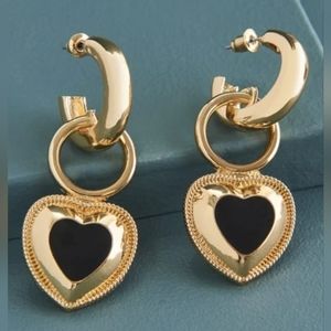 Earthbound Trading Co. Gold Chunky Heart Hoop Earrings